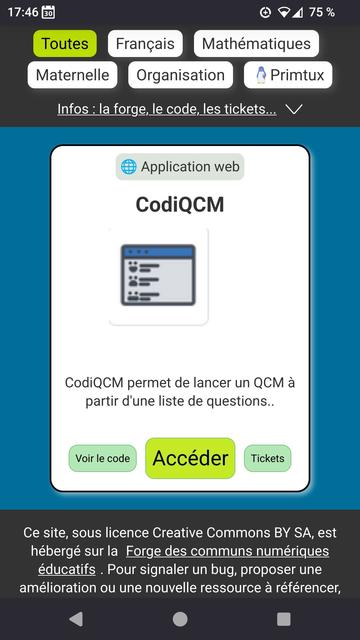 application permettant de lancer un QCM à partir de questions.