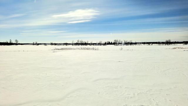 Beauté hivernale des paysages lors d'un trajet en train EXO de Saint-Jérôme à Montréal. 

Peu après le départ, le train circule à travers des terres agricoles enneigées.
© 2025, Chartrand Saint-Louis, photographie