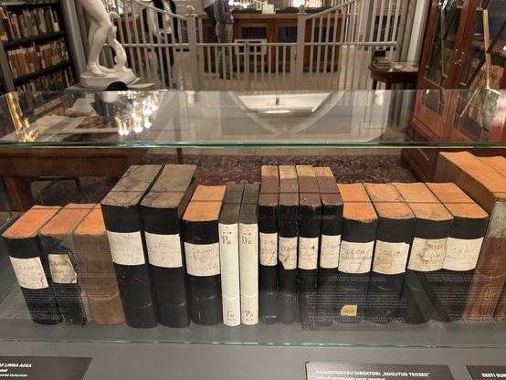Wooden book-shaped blocks to fill in vacant spots on a bookshelf