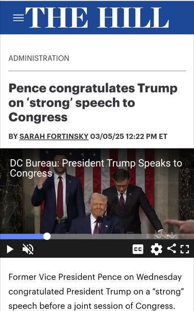 Former Vice President Mike Pence heaps praise on the criminal he once served, then described as unfit for office after he encouraged his followers to literally lynch him. You know, normal stuff.