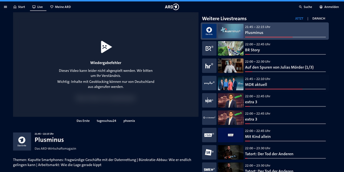 Screenshot ARD Audiothek