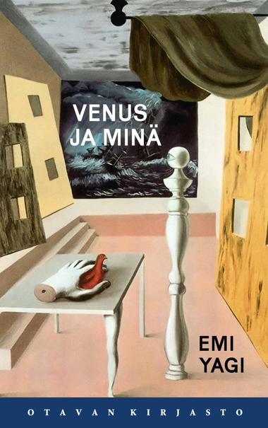Venus ja minä -teoksen kannessa on Rene Magritten teos The Difficult Crossing, jossa on sisätilassa valkoinen pylväs ja pöytä jonka yksi jalka on ihmisen jalka ja pöydällä punaista lintua pitelevä valkoinen irtokäsi. Katossa on verhotanko, jonka päällä kangas ja takaseinällä myrskyävä meri, joka voi olla ikkuna tai maalaus.