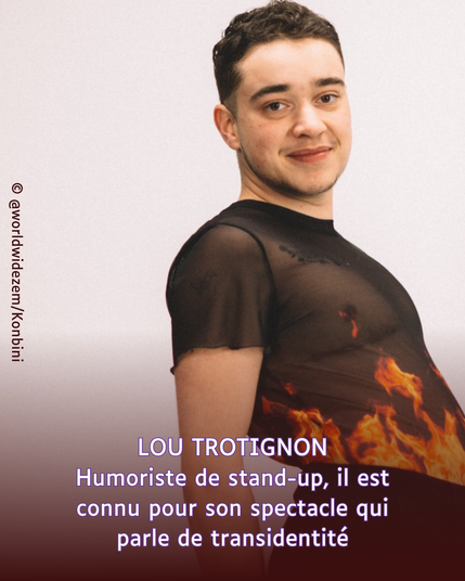 Photo de Lou Trotignon. Humoriste de stand-up, il est connu pour son spectacle qui parle de transidentité.