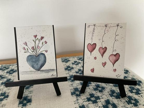 Watercolour hearts