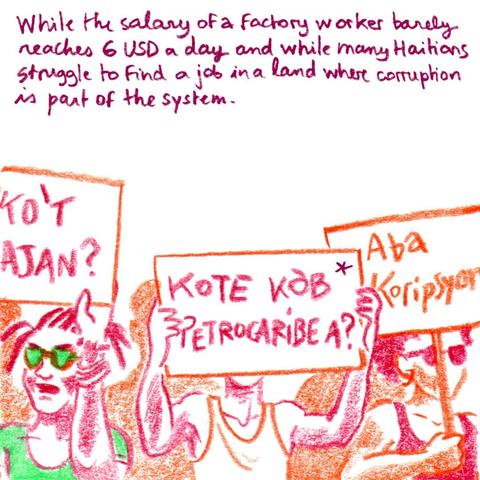 people with signs at a demonstration asking where went the money from the Petrocaribe fund
