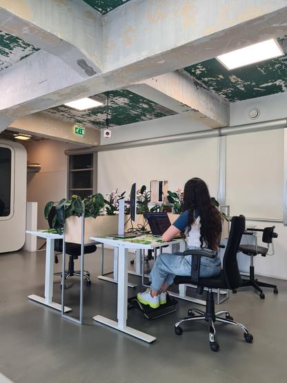 Tetem worker in the flex working space Groen Geluk, in Tetem.