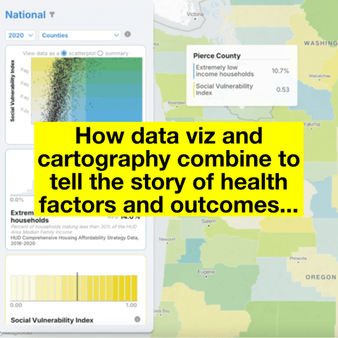 How data viz and cartography combine to tell the story of health factors and outcomes...