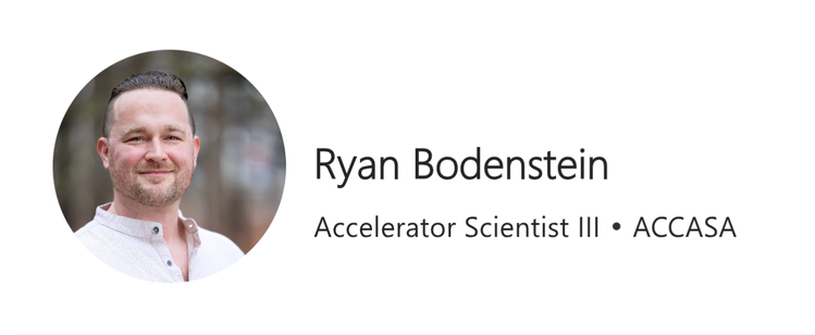 Portrait of the author, with text describing job title and organization at Jefferson Lab.