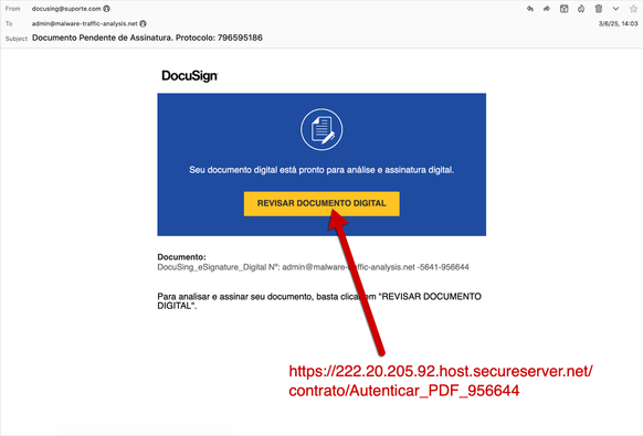 Screenshot of phishing email 1 of 2.