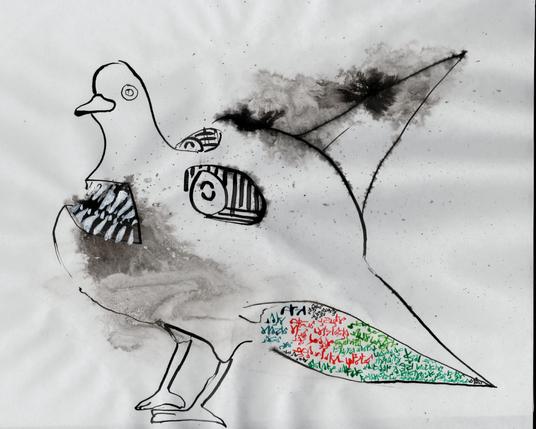 If you see one of these,
what would you feed it?

Pigeon with as goblin head for and body.