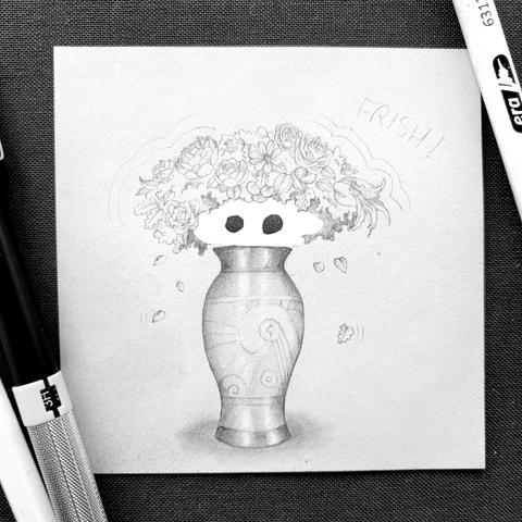 Le même dessin mais en noir et blanc