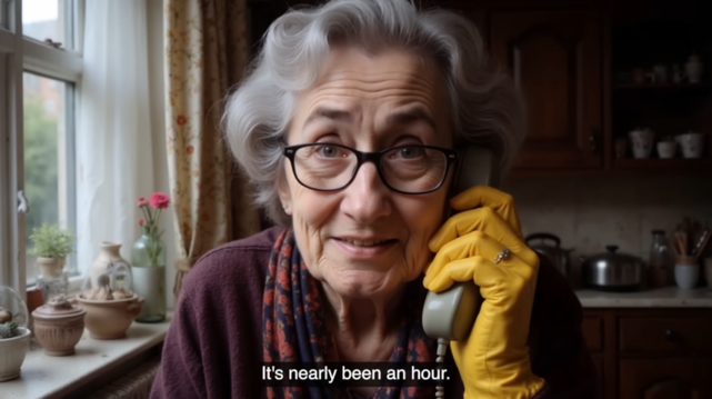 [ImageSource: O2]

You can see some of Daisy’s antics in the video below. Or listen to Daisy do her thing in the second video. When a bogus tech support agent tried to direct Daisy to the Play Store, she replied, “Did you say pastry?” Some of them became quite flustered.

First Video-Link <https://youtu.be/RV_SdCfZ-0s>
Second Video-Link <https://youtu.be/bL9iJJICOLc>

While I have mixed feelings about some AI applications, this is one I think everyone can get onboard with. Well, everyone but the scammers.