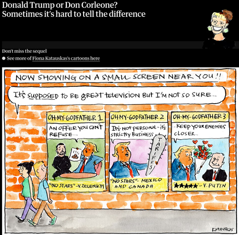 Donald Trump or Don Corleone? Sometimes it’s hard to tell the difference
Tre manifesti murali di Oh-My-Godfather 1, 2 e 3