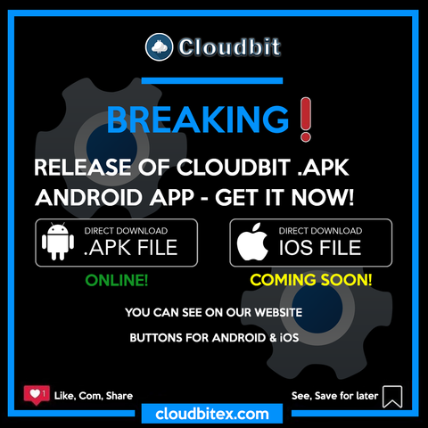 📣 Breaking News: Release of Cloudbit .apk - Android App - Get it now! 

Source: https://bit.ly/cloudbit-android-app

🔔 Turn on post notifications

#Cloudbit #CloudbitClassic #CDBC #CryptonBytes #Multichain #Bridge #Android #App #PlayStore #AppStore