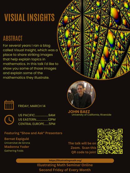 Poster advertising the talk Visual Insights on Friday March 14th.

US PACIFIC - 9 AM
US EASTERN - 12 PM
CENTRAL EUROPE - 5 PM