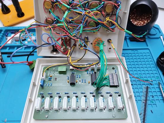almost everything except the ten six-pin connectors for the individual steps. it can be opened very easily.