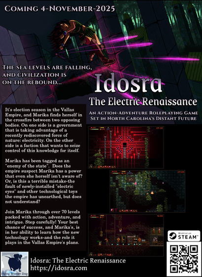 Idosra Ad

It's election season in the Vallas Empire, and Marika finds herself in the crossfire between two opposing bodies. On one side is a government that is taking advantage of a recently rediscovered force of nature: electricity. On the other side is a faction that wants to seize control of this knowledge for itself.

Marika has been tagged as an "enemy of the state".  Does the empire suspect Marika has a power that even she herself isn't aware of? Or, is this a terrible mistake-the fault of newly-installed "electric eyes" and other technological toys the empire has unearthed, but does not understand?

Join Marika through over 70 levels packed with action, adventure, and intrigue. Step carefully! Your best chance of success, and Marika's, is in her ability to learn how the new technology works-and the role it plays in the Vallas Empire's plans.