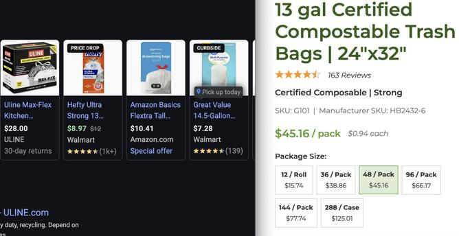 notice the price difference