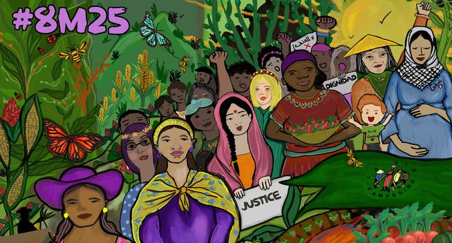 🌍👩🏾🌾 #8M25 #8March2025 #LaViaCampesina
International Day of Working Women’s Struggle
https://viacampesina.org/en/2025/02/8m25-la-via-campesina-calls-for-a-global-day-of-struggle
Día Internacional de Lucha de las Mujeres Trabajadoras
https://viacampesina.org/es/8m25-la-via-campesina-convoca-a-una-jornada-global-de-lucha
Journée internationale des luttes pour les droits des femmes 
https://viacampesina.org/fr/8m25-la-via-campesina-appelle-a-une-journee-mondiale-de-lutte