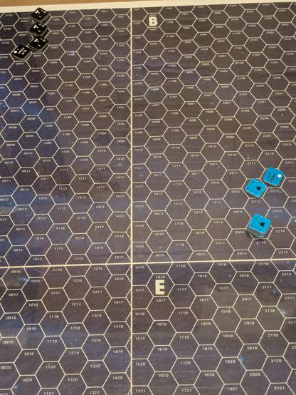 Turn 10 of Star Fleet Battles scenario The Pleiades Turkey Shoot.

Federation F14 Tomcat fighters race to intercept the reinforcing Klingon Gunboat Flotilla.