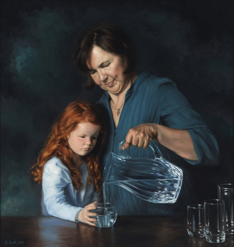 "Thirst," oil on linen, by Chicago-based figurative painter and instructor Jessica Smit Mattingly in Artists on the Lam’s inaugural zine, LAMINATOR Vol. 1, created by Jenny Lam