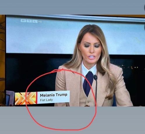 RTL HD, a much-watched channel in Germany;
Shows Melanie Trump with the name “Fist Lady” in the evening program.