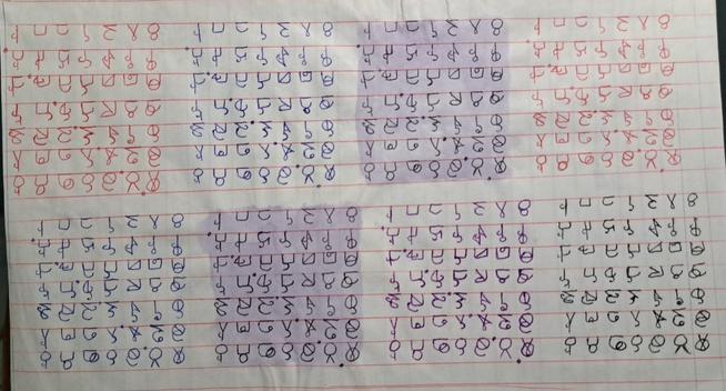 Surfneblin vowel conjuncts grid,
obviously.

a e o u w i y