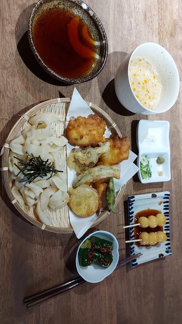 The amazing Japanese food I made at Eat Osaka class in the tiny kitchen.