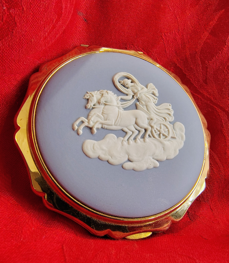 Classic blue Wedgewood cameo with chariot scene