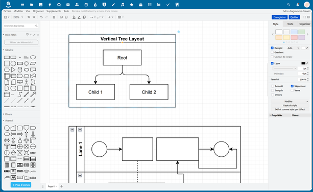 capture d'écran de l'outil Diagrammes du cloud Nextcloud Zaclys