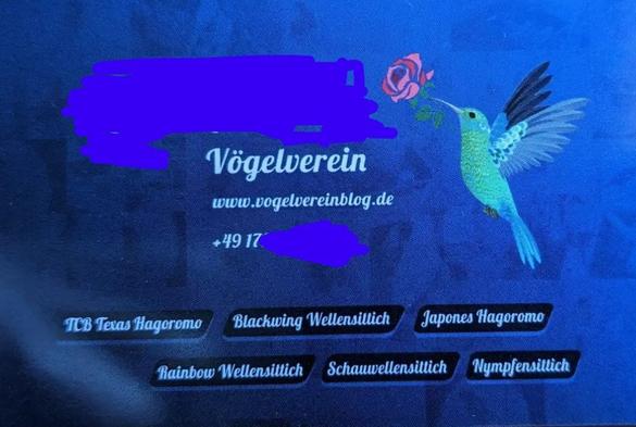 Werbekarte für einen Vögelverein