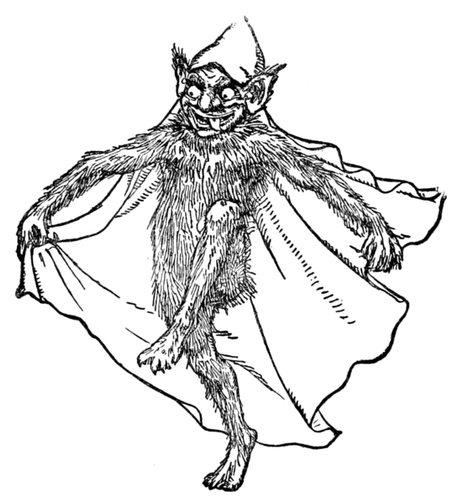 A capering bogle as depicted in "English Fairy Tales" by Joseph Jacobs