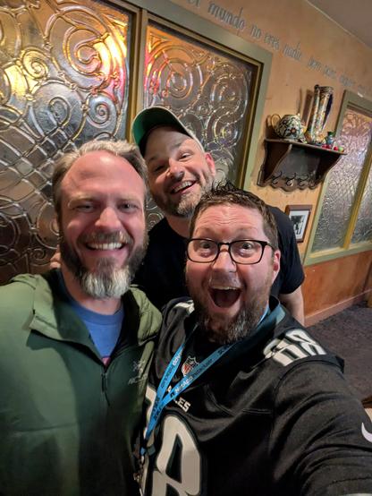 Picture of 2 Carl's, one Mike, and 3 Linux nerds