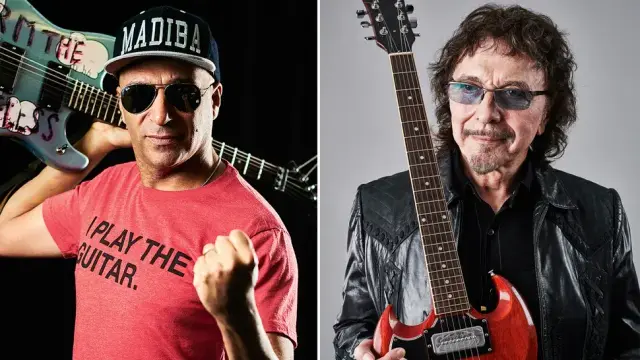 Tom Morello (left) says Tony lommi (right) and Black Sabbath "made me see music is a different way."