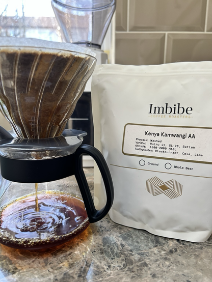 Brewing Imbibe Kenya Kamwangi coffee on v60 gadget