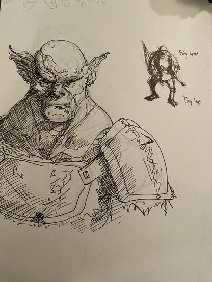 a drawing of an elite hobgoblin warrior.