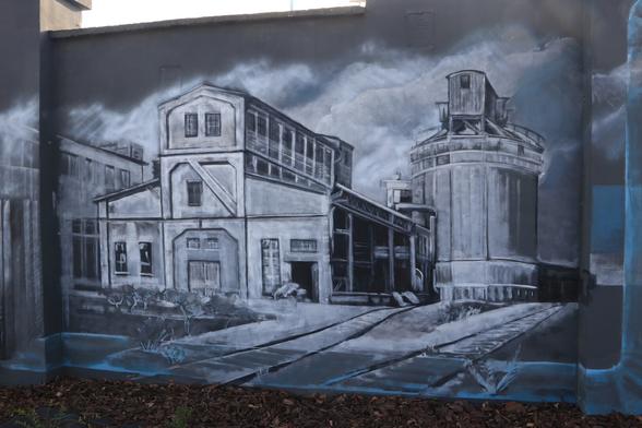 Artwork by Jakub "biko" Bitka, Mateusz Filek & Marcin Papis in Szczecin (Poland) dedicated to Polish scientists and inventors