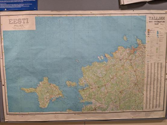Map of north western Estonia showing the capital Tallinn in the upper right corner and the island of Hiiumaa in the lower left corner.