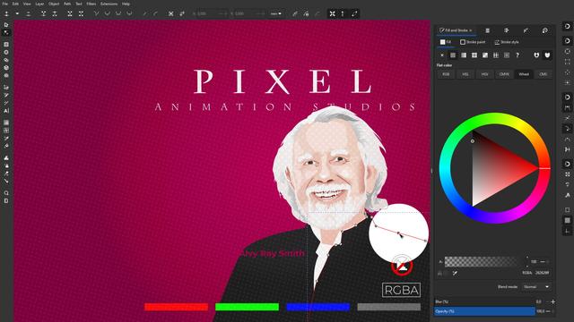 vector pop art portrait of cgi pioneer Alvy Ray Smith made with Inkscape