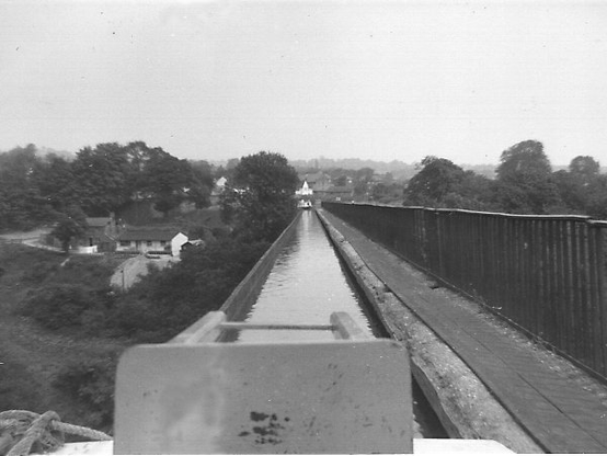 Crossing the Pontcysyllte aqueduct on the Llangollen Canal in 1963.
