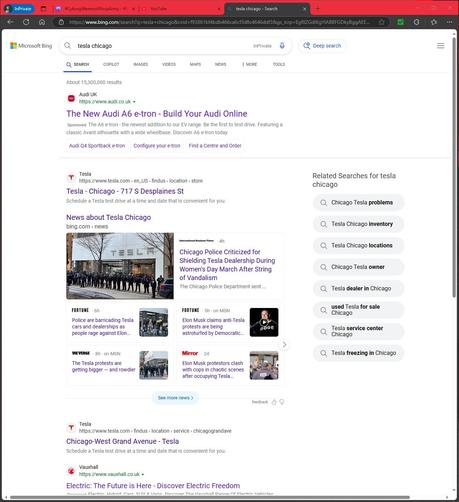 A #SearchResult for #Tesla #Chicago in #TheFormerUnitedStatesOfAmerica #Returns: #Audi...