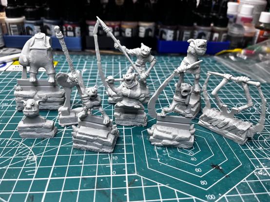 Six cast resin goblins