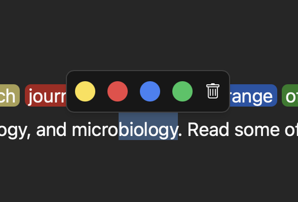 Text highlighting for readable view.