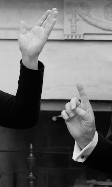 Gestures, detail from Donald Trump and Volodymyr Zelensky, in the Oval Office of the White House, Washington, February 28, 2025. SAUL LOEB/AFP
