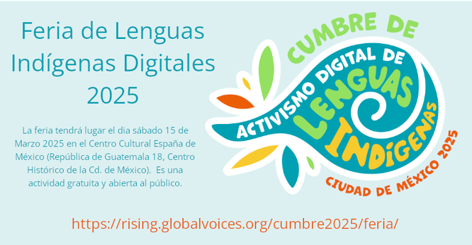 cartel de la feria de Lenguas Indigenas Digitales 2025.
Logo que asemeja un caracol
