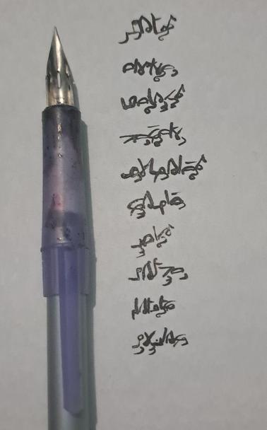 underside nib

words written in sylvin raven condensed,
a sylvan fey wilds script used nature spirits, faerie creatures, and otherworlders.
Configured to be used for all of the characters of the geblin script, and useable for english and similar scripts!