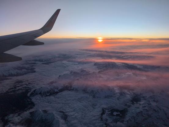 simply stunning view over the Swiss Alps in the evening / sunset mood