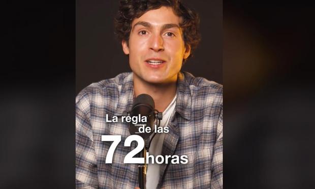 Jaime Higuera, explicando 'la regla de las 72 horas'. (TIKTOK / JAIME HIGUERA)