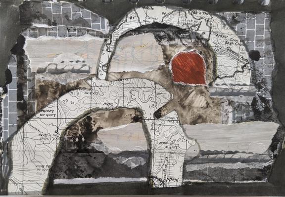 abstract collage using found papers