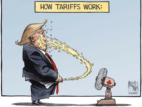 Image shows Trump attempting to piss on a Canadian desk-fan, only to have his piss all landing on his face.

It wasnt published, this is a news story about it 

https://www.saltwire.com/nova-scotia/halifax/opinion-halifax/john-demont-skewering-trump-makes-mackinnon-viral-sensation
